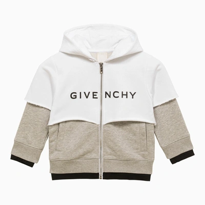 Shop Givenchy White/grey Cotton Blend Hoodie In Multicolor
