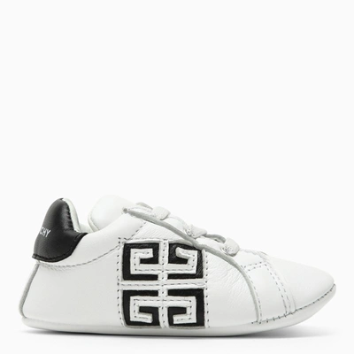 Shop Givenchy White/black Leather Slipper With Logo
