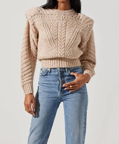 Shop Astr Tabitha Sweater In Oatmeal In White