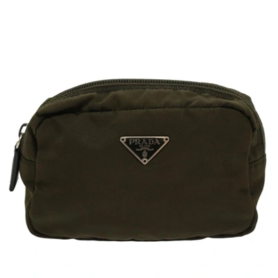 Shop Prada Tessuto Synthetic Clutch Bag () In Green