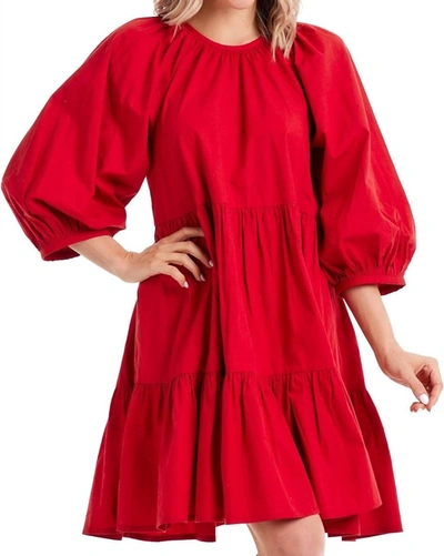 Shop Mudpie Adriana Bow Dress In Red