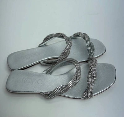 Shop Rodo Flat Dbl Braid In Silver