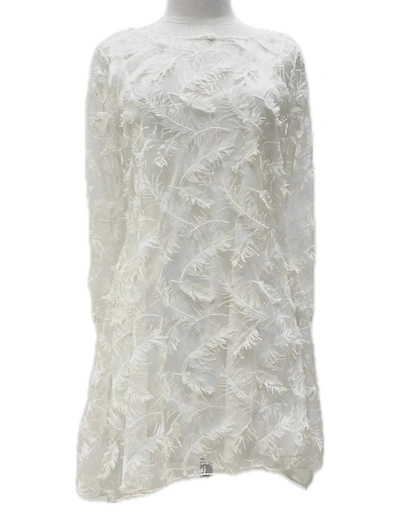 Staples Fluffy Feather Mini Dress In White In White