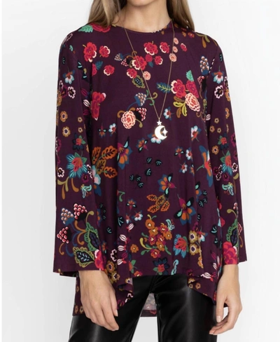 Shop Johnny Was Adrina Swing Tunic In Multi Eggplant Floral In Purple