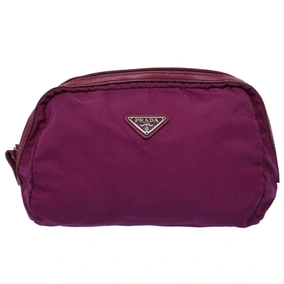 Shop Prada Synthetic Clutch Bag () In Purple