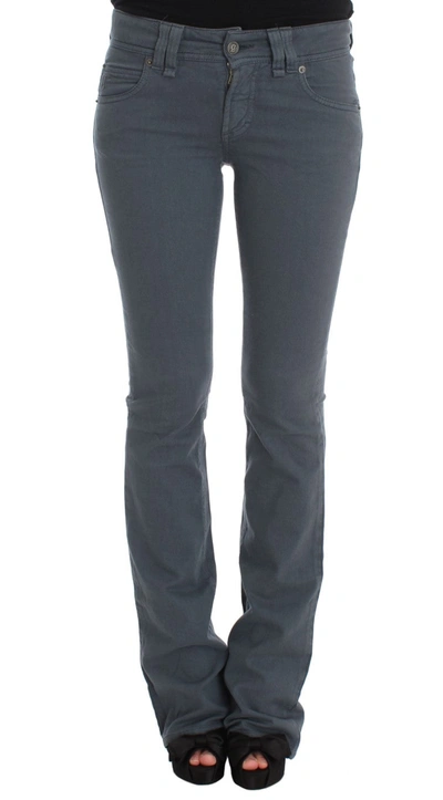 Shop John Galliano Cotton Blend Slim Fit Bootcut Women's Jeans In Blue