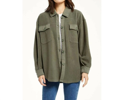 Shop Z Supply Austen Washed Shirt Jacket In Olive In Green