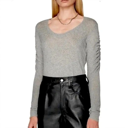 Shop Frame Cashmere Scoop Neck Sweater In Gris Heather In Multi