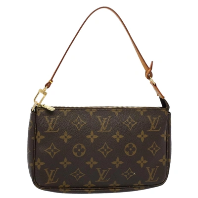 Pre-owned Louis Vuitton Pochette Accessoire Canvas Clutch Bag () In Brown