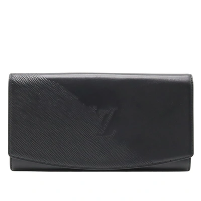Pre-owned Louis Vuitton Aegean Leather Clutch Bag () In Black