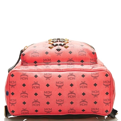 Shop Mcm Visetos Canvas Backpack Bag () In Pink