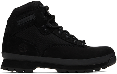 Shop Timberland Black Euro Hiker Boots In W05 Black Nubuck