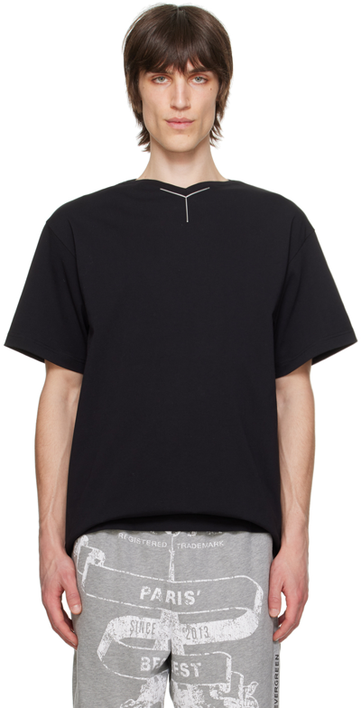 Shop Y/project Black V-neck T-shirt
