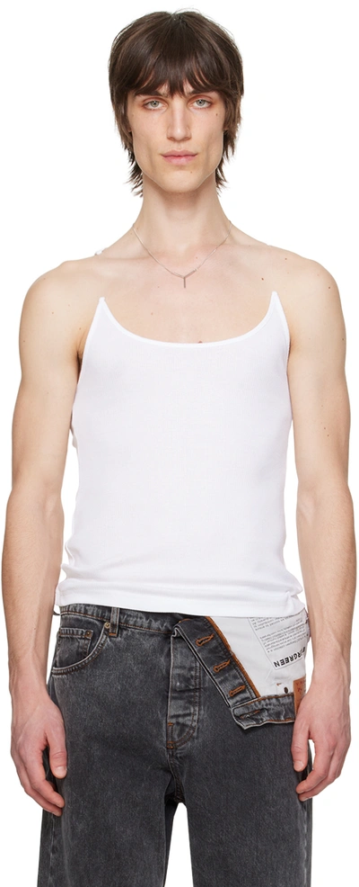 Shop Y/project White Invisible Strap Tank Top In Optic White