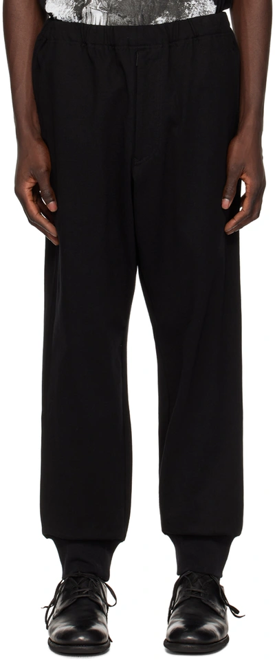 Shop Yohji Yamamoto Black Drawstring Sweatpants In 1 Black