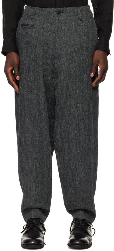 Shop Yohji Yamamoto Gray Coin Pocket Trousers In 1 Grey