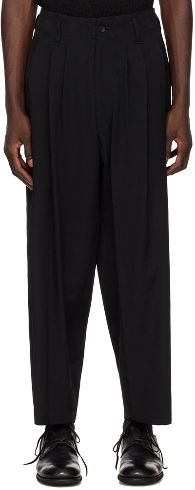 Shop Yohji Yamamoto Black Paneled Trousers In 2 Black