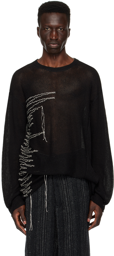 Shop Yohji Yamamoto Black Thread Sweater In 2 Black