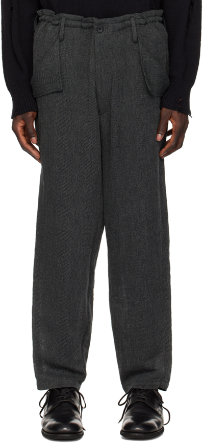 Shop Yohji Yamamoto Black Flap Pocket Trousers In 1 Black