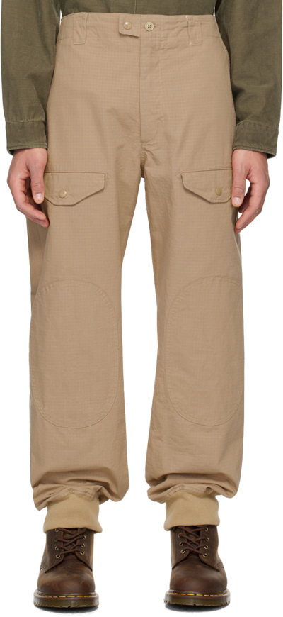 Shop Engineered Garments Khaki Drawstring Cargo Pants In Ct030 B - Khaki Cott