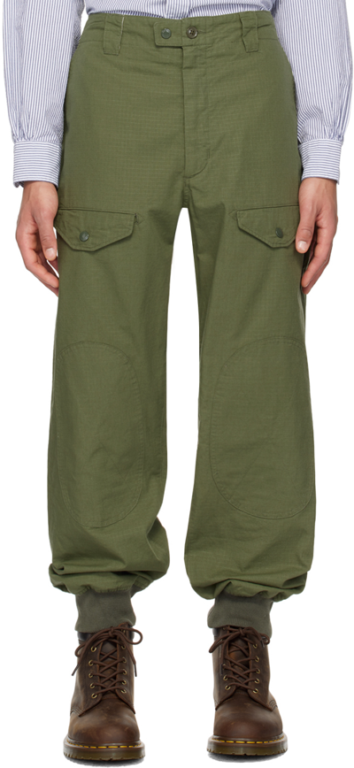 Shop Engineered Garments Khaki Drawstring Cargo Pants In Ct010 C - Olive Cott