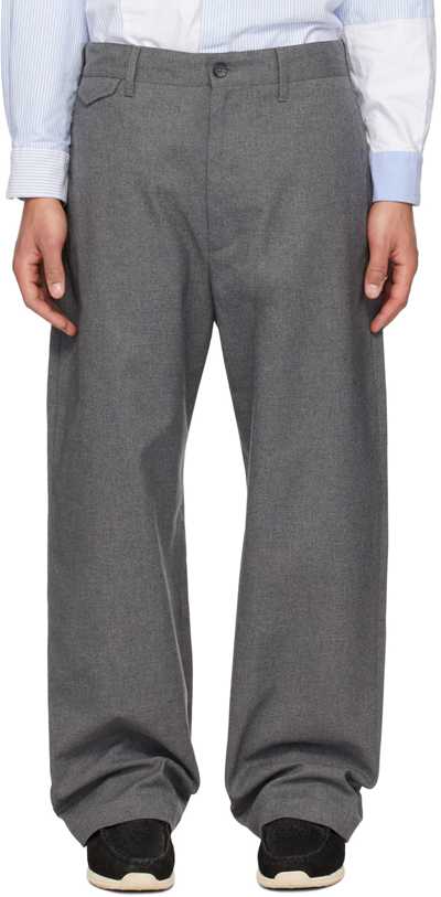 Shop Engineered Garments Gray Officer Trousers In Zt189 B - Grey Pc Ho
