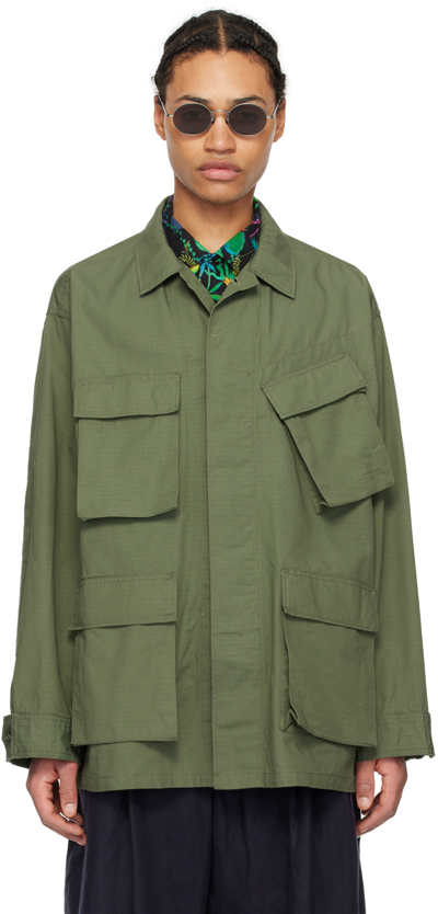 Shop Engineered Garments Khaki Bdu Jacket In Ct010 Olive Cotton R