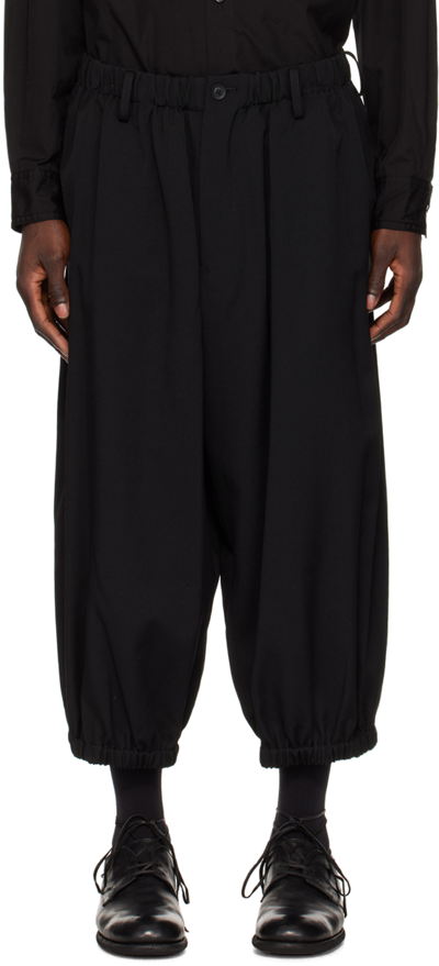 Shop Yohji Yamamoto Black Cropped Trousers In 2 Black