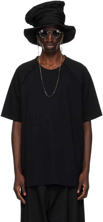 Shop Yohji Yamamoto Black Raglan T-shirt In 1 Black