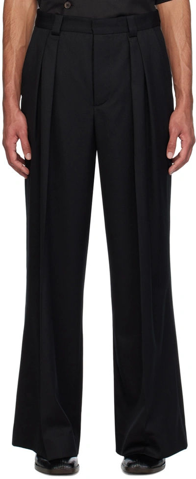 King & Tuckfield Black Wide-leg Trousers In Black