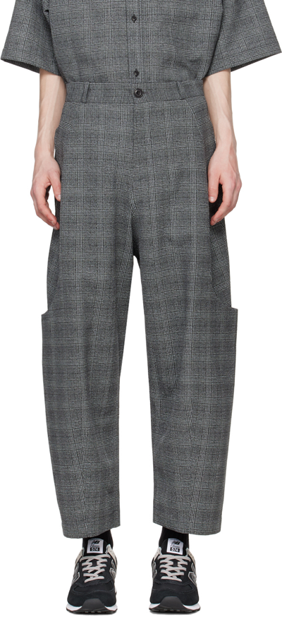 Shop Sage Nation Gray Malay Cargo Pants In Black&white Check