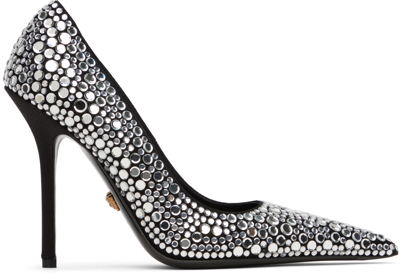 Shop Versace Black Decollete T.110 Heels In 2b30v-black+crystal-