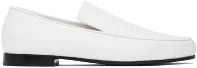Shop Totême White 'the Croco Oval' Loafers In 047 White