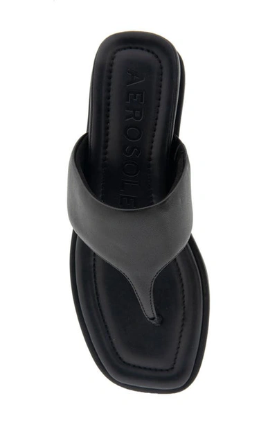 Aerosoles Barry T-strap Sandal In Black Leather