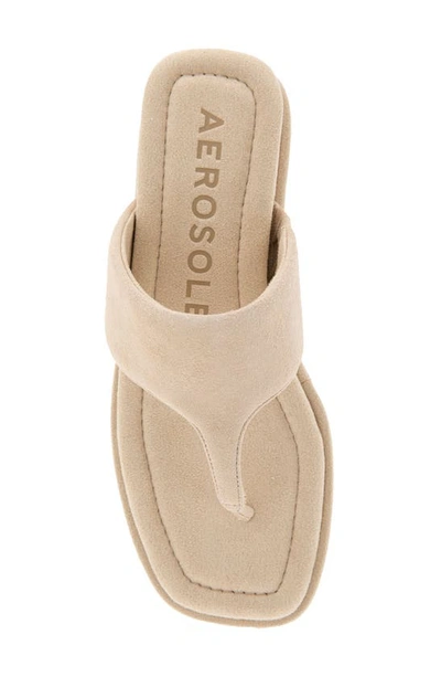 Aerosoles Barry T-strap Sandal In Pale Khaki Suede