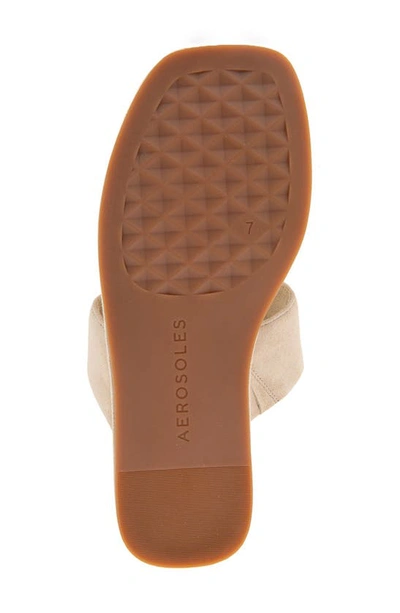Aerosoles Barry T-strap Sandal In Pale Khaki Suede