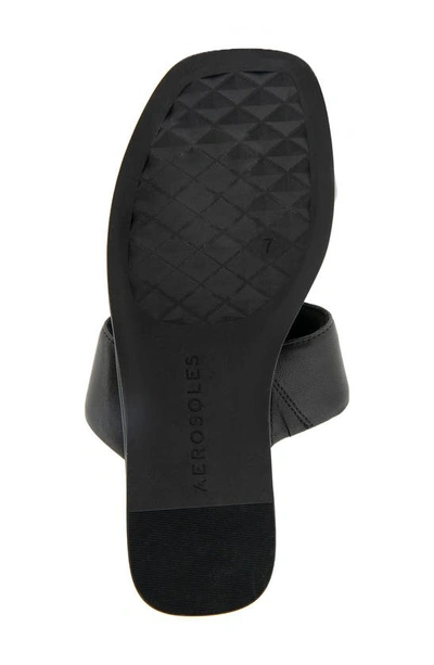 Aerosoles Barry T-strap Sandal In Black Leather