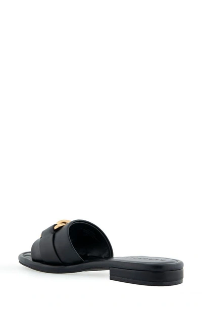Aerosoles Big Charm Slide Sandal In Black Pu