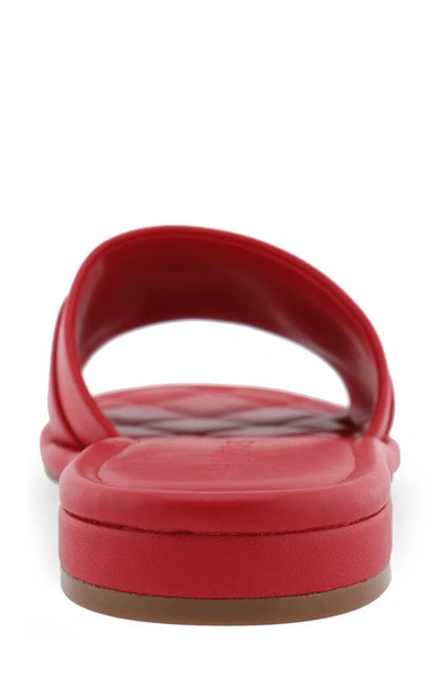 Aerosoles Big Charm Slide Sandal In Racing Red Pu Leather