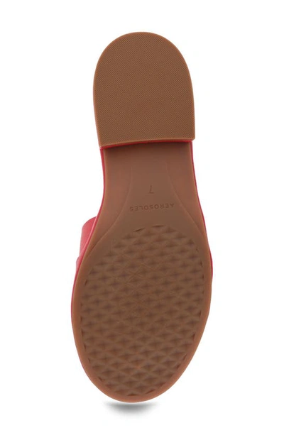 Aerosoles Big Charm Slide Sandal In Racing Red Pu Leather