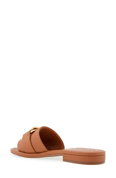 Aerosoles Big Charm Slide Sandal In Tan Pu Leather
