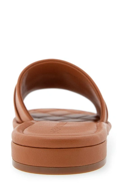 Aerosoles Big Charm Slide Sandal In Tan Pu Leather