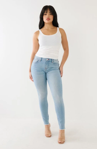 Shop True Religion Brand Jeans Jennie Mid Rise Skinny Jeans In Light Rainy Wash