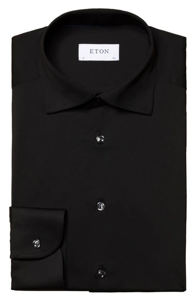 Shop Eton Slim Fit Stretch Dress Shirt In Black