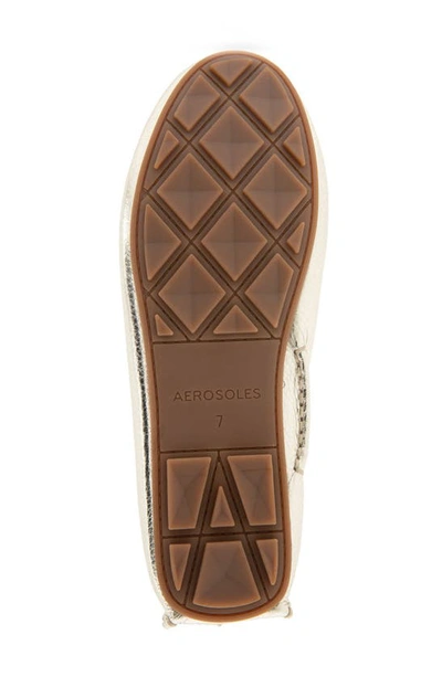 Shop Aerosoles Case Buckle Flat In Soft Gold Leather