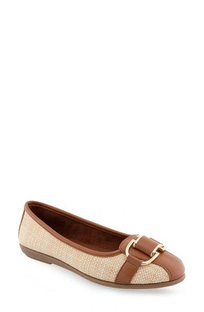 Shop Aerosoles Bentley Ballet Flat In Natural Raffia