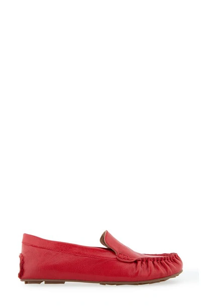 Shop Aerosoles Coby Moc Toe Loafer In Racing Red Leather