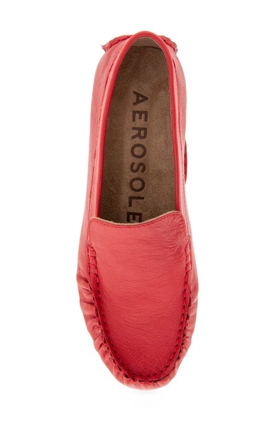 Shop Aerosoles Coby Moc Toe Loafer In Racing Red Leather