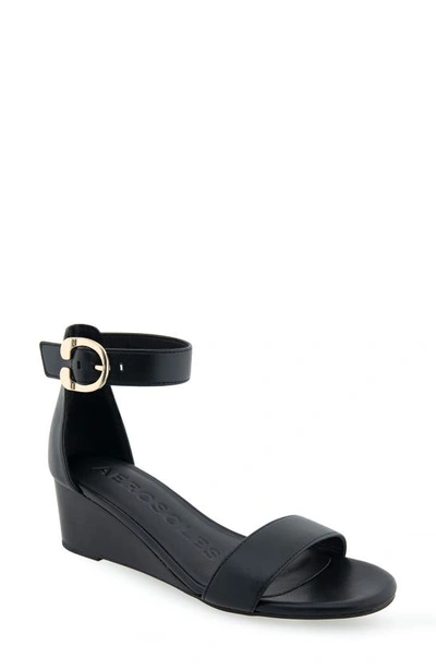 Shop Aerosoles Willis Wedge Heel Sandal In Black Combo