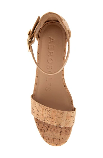 Shop Aerosoles Willis Wedge Heel Sandal In Cork Combo